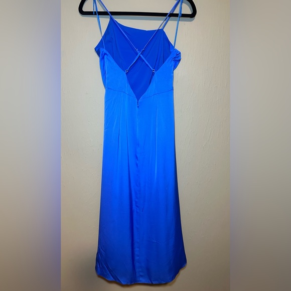 Milly Hub Beach Blue Electra Ruched Slip Dress Size 4 - Picture 5 of 7